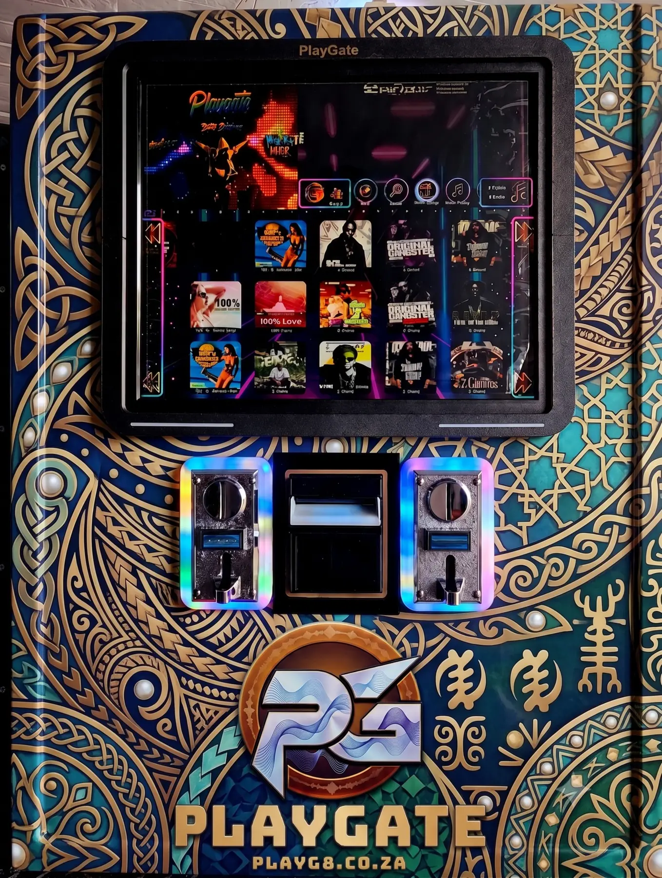 Gilded Rhythm PlayGate digital jukebox front view